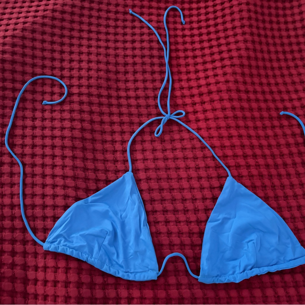 Riot Swim Blue bixi Triangle Bikini Top